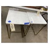 Pair Metal/Marble Topped End Tables