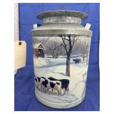 Milk Can Shaped Holiday Tin