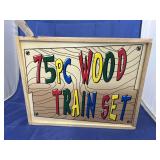 75 Pc Wood Train Set in Wooden Box