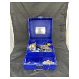 Plastic Jewelry Box w/Assorted Fashion Jewelry