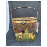 Decorative Painted Wood Basket