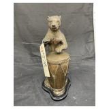 Metal Musical Bear Statue