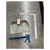 2 - Large Squares - Caulk Gun - Metal Dust Pan