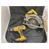 DeWalt 18V Drill & DeWalt Corded Circular Saw