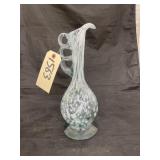 Blue Glass Art Pitcher