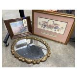 3 Pcs - Framed Wall Dï¿½cor & Mirror 23"x16"