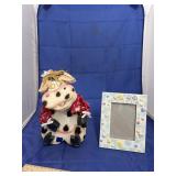 Wooden Cow Dï¿½cor & 4x6 Pic Frame