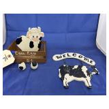 Wooden Cow Dï¿½cor