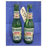 2 - Mountain Dew Glass Bottles