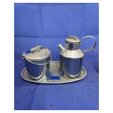 Farm Themed Sugar/Creamer w/Tray