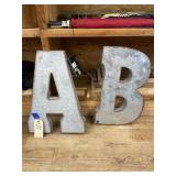 Galvanized Metal Letters 'A' & 'B' 20'x14'