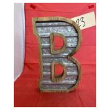 Wood/Galvanized Letter 'B' Dï¿½cor 14'x8'