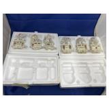 2 Boxes - Porcelain Teddy Bear Ornaments
