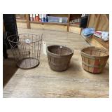 2 - Fruit Baskets & Metal Basket 10'Dia x 11'H