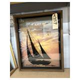 Sailboat Art Wall Clock 17"x20"