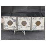 1928 PDS (3) Wheat Cents Rarer Early Year Set 28 D
