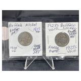 1923 PS (2) Buffalo Nickels Rarer Year Set-VG-VG10