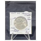 1947 Mo Un Peso Mexico Silver MS-68+