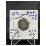 1839 Bust Dime RARE Type Coin Silver G6