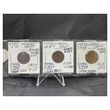 1927 PDS (3) Wheat Cents Rarer Early Year Set F15-