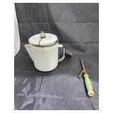 Vintage Hair Curler - Enameled Tea Pot