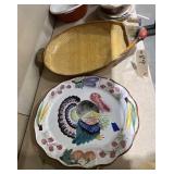 Bird Shaped Wicker Serving Tray - Turkey Platter