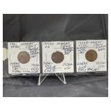 1926 PDS (3) Wheat Cents Rarer Early Date Year Set