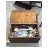 Wood Box w/Concrete & Drywall Tools