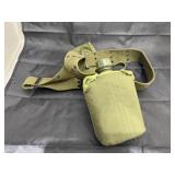 Military Canteen on Belt w/Extra Pouch