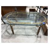 Glass Topped Coffee Table 46'L x 28'W x 17'H
