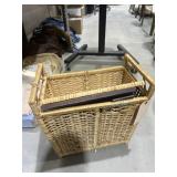 Wicker Basket w/Assorted Pic Frames