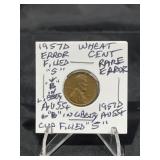 1955 Wheat Cent RARE ERROR ï¿½Filled 5 in Date & Fil