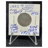 1883 N/C Liberty ï¿½Vï¿½ Nickel ï¿½Racketeerï¿½s Nickelï¿½ O