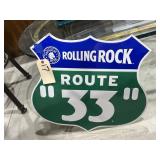 Metal Single Sided Rolling Route 33 Sign