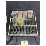 6 - Themed Shot Glasses & Metal Riser Rack