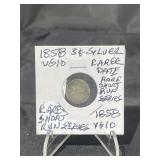 1858 3 Cent Silver Rare Short Run Series VG10