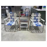 2-Outdoor Webbed Folding Chairs & More