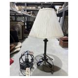 Pair Metal Table Lamps w/Shades