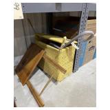 Wicker Hamper - Cane - Folding Dinner Tray