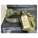 Military Canteen on Belt w/Extra Pouch
