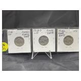 1918 PDS (3) Buffalo Nickels Rare Early Date Year