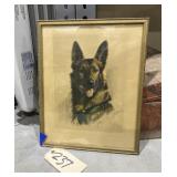Framed Drawing of Dog 12'x15'
