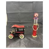 Texaco Fire Chief Gas Pump & Metal Coin Bank