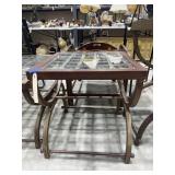 Metal Glass Topped Side Table 20'x20'x21'