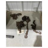 4 - Small Light Duty Chains w/Hooks - 8ft