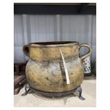 Pottery Jug on Metal Stand