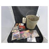 Metal Bucket w/9 CD's