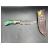 Fixed Blade Knife w/Leather Sheath