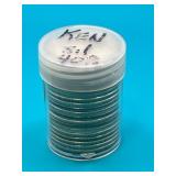 Tube of 40% Silver Kennedy Half Dollar Coins