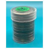 Tube of Uncirculated Kennedy Half Dollar Coins
